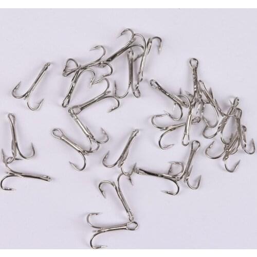 Free Fisher 100pcs/lot High Carbon Steel Fishing Hook Pesca Jig Treble Hooks 4# with Hole Carp Fishing Tackle 3551 Silver Hooks