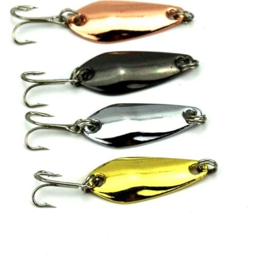 HENGJIA 50pcs New arrival Fishing Spoon Lures 3.5cm 3.7g 8#hooks spinner Hard Bait metal Fishing Lure fly fishing