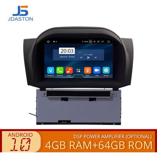JDASTON Android 10.0 Car DVD Player For Ford Fiesta WIFI Multimedia GPS Navigation Stereo 2 Din Car Radio Audio Auto Video DSP