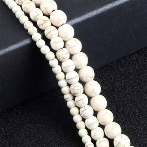 DIY 10mm/8mm/6mm Yellow Turquoises Natural Stone Round Loose Beads For Handmade Jewelry Making Spacer Beads Handicraft Accessory