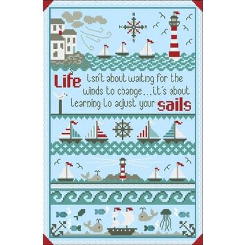 Marine proverb patterns Counted Cross Stitch 11CT 14CT DIY Chinese Cross Stitch Kit Embroidery Needlework Sets