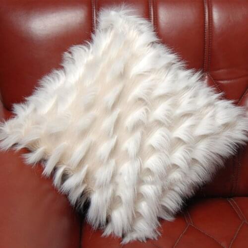 Faux fur Pillowcase European-Style Minimalist Office Sofa Double-Sided Pillow Fashion Car Cushion