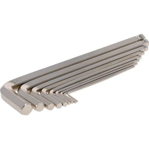 New Hex Key Allen Wrench Set 40 Chromium Plating Medium Length/Extra Long Matt Flat/Ball Head/Bright Nickel Ball End Wrench 1set