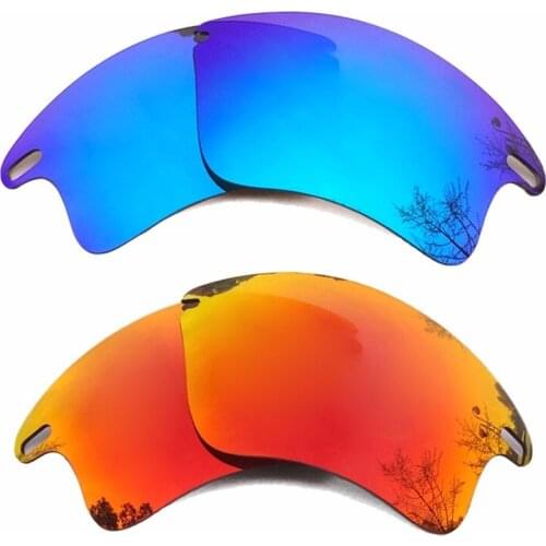 Orange Red & Ice Blue Mirrored Polarized Replacement Lenses for Fast Jacket XL Frame 100% UVA & UVB