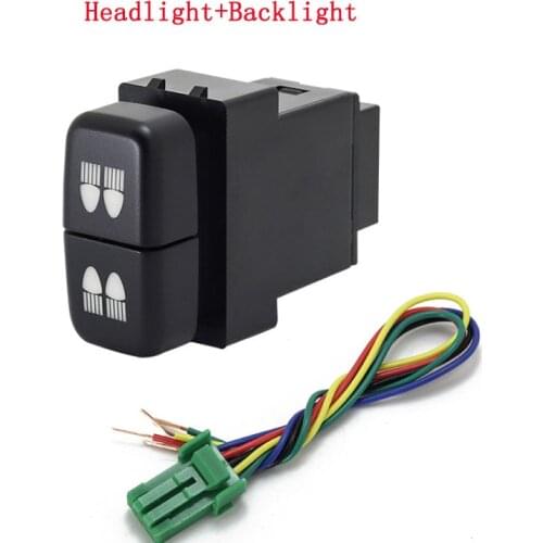 1pc Dual key switch dual switch fog light recorder radar power supply daytime running light Switch Button for Mitsubishi Delica