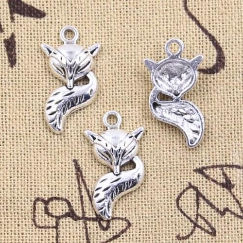 20pcs Charms Animal Fox 23x13mm Antique Silver Color Pendants DIY Crafts Making Findings Handmade Tibetan Jewelry