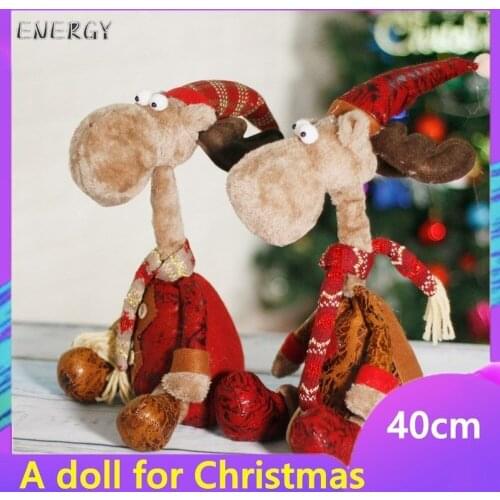 Ready stock Christmas Decorations Creative Fabric Plush Christmas Elk Christmas Reindeer Christmas Doll