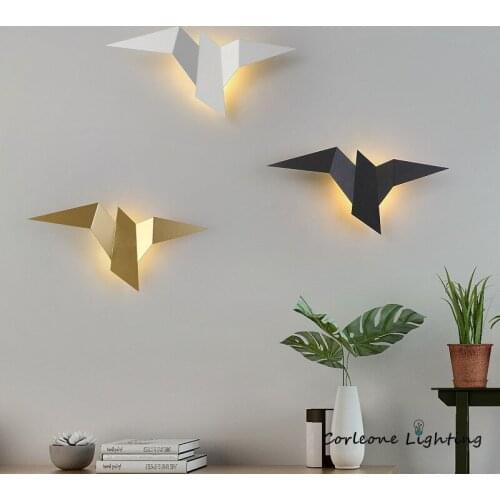 Modern Led Wall Lamp Nordic Iron Bird Wall Lamps For Living Room Bedroom Home Decor Stairs Light Bedside Wall Light Fixtures