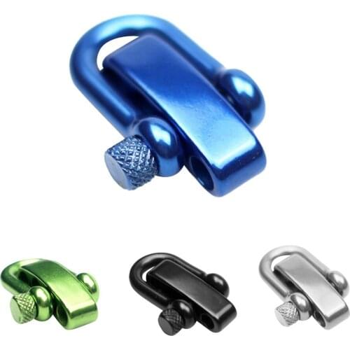 Heavy Duty 304 Stainless Steel U Flat Adjustable Shackle Buckle Clasp for Survival Paracord Bracelet - Various Color