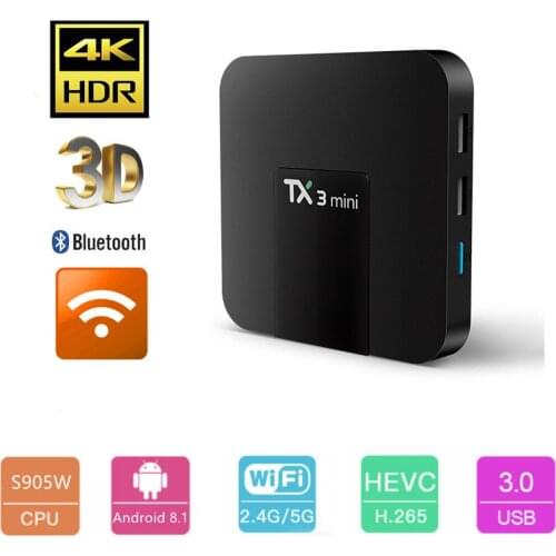 TX3 Mini Smart TV Box Android 8.1 Amlogic S905W 1G 8G 2G 16G 4K H.265 2.4G 5G Dual wifi Set Top Box Media player PK H95 T95