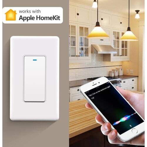 Apple Homekit Smart WIFI Touch Switch 1 Gang 1 Way Wall Light Switch Siri Voice Control Homekit IOS System US Standard