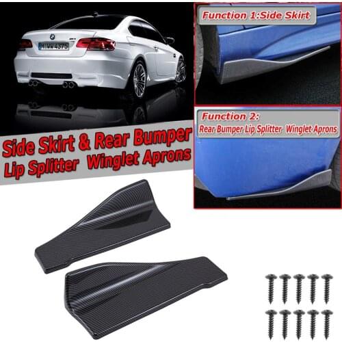 Universal Carbon Fiber Car Rear Lip Angle Splitter Diffuser Bumper Spoiler Winglet Wings Anti-crash modified Car Body Side Skirt