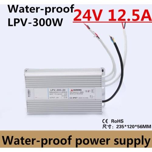 CE Approved 300w 24v 12.5a LED Power Supply Waterproof LED Driver LED Power Transformer LED Power Source IP67 LPV-300-24