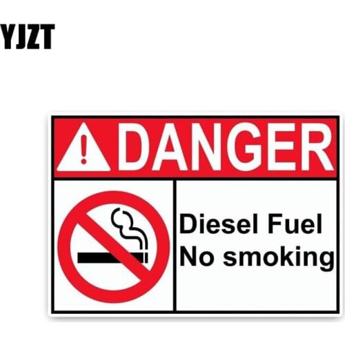 YJZT 15.2*10.5CM Personality DANGER DIESEL FUEL No Smoking Warning Signs PVC Graphical Car Sticker Decal C1-8310