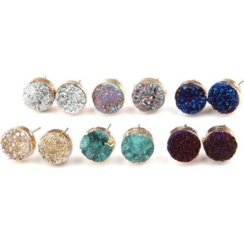 New Hot Wholesale Jewelry Women Handmade Natural crystal ear studs