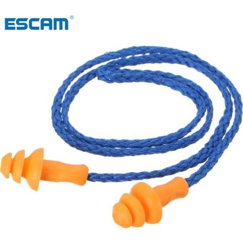 10Pcs Soft Silicone Corded Ear Plugs ears Protector Reusable Hearing Protection Noise Reduction Earplugs Earmuff