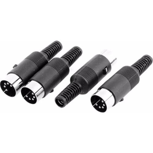 100pcs 5 Pin DIN Plug Male Solder Cable Connector Adapter for Computers