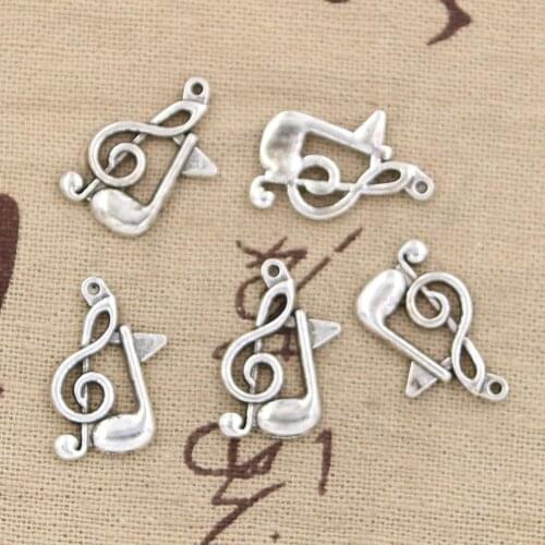15pcs Charms Musical Note 21x13mm Antique Making Pendant fit,Vintage Tibetan Silver color,DIY Handmade Jewelry