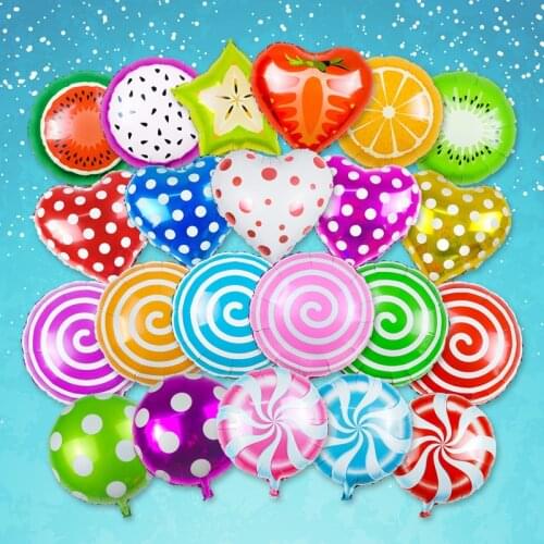 18 inch Christmas Helium Fruit Balloon Star Wedding Large Aluminum Foil Air Balls Inflatable Gift Birthday Party Decoration Kid