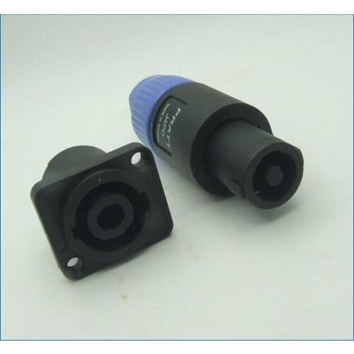 2 sets 4 Pole Locking Speaker Cable Socket 4pin Plug for DJ Pro Audio Equipment