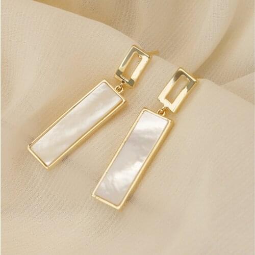 2020 Geometric Rectangle Acrylic Stud Earrings Female Temperament Personality Fashion Joker Long Earrings for Women Jewelry Gift