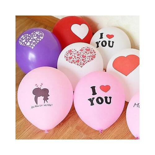 25pcs 12" Mixed Color Love Printed Latex Balloons Celebration Party Wedding