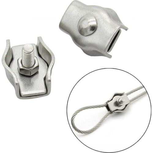 4pcs 304 Stainless Steel Wire Rope Clips Single Clamps M2 M3 M4 M5 M6 For Steel Wires