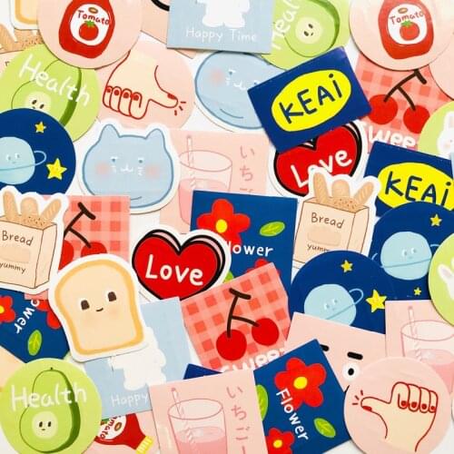 45 pcs /Box Kawaii Graffiti Bear Fruit Love Decorative Stickers Stick Label