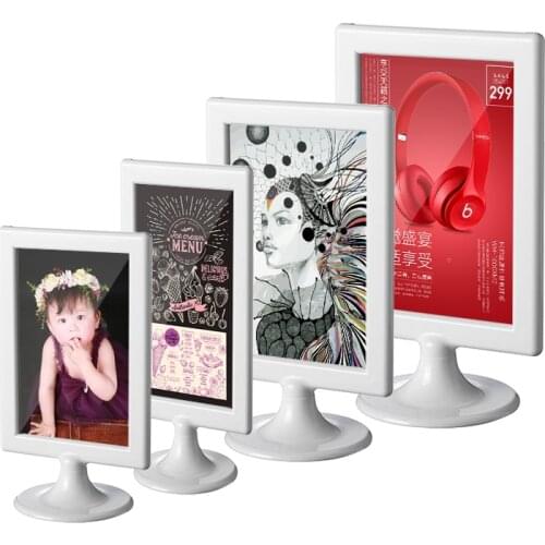 A4 ABS T Shape Desk Sign Holder Card Display Stand Table Menu Service Paper Label Frame Office Club Business Restaurant
