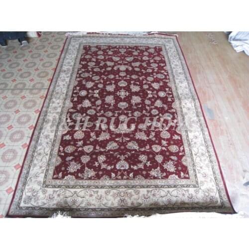 Free shipping 6'X9' 160 Line Hand-knotted Wool and silk Oriental Persian carpet handmade carpet