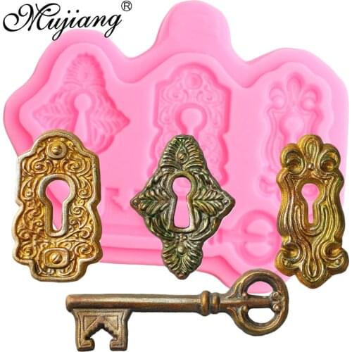 Locks Keys Mould DIY Cake Decorating Tools Fondant Cake Mold Cupcake Baking Silicone Mold Candy Clay Chocolate Gumpaste Mould