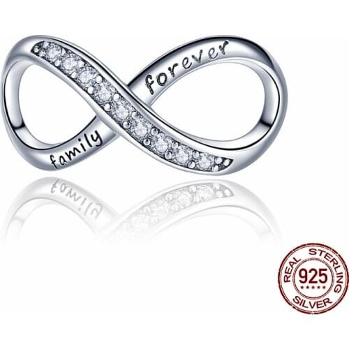 CodeMonkey 100% Real 925 Sterling Silver Infinity Symbol Charms Fit Original 3mm Bracelet Beads DIY Jewelry Gift CMC1146