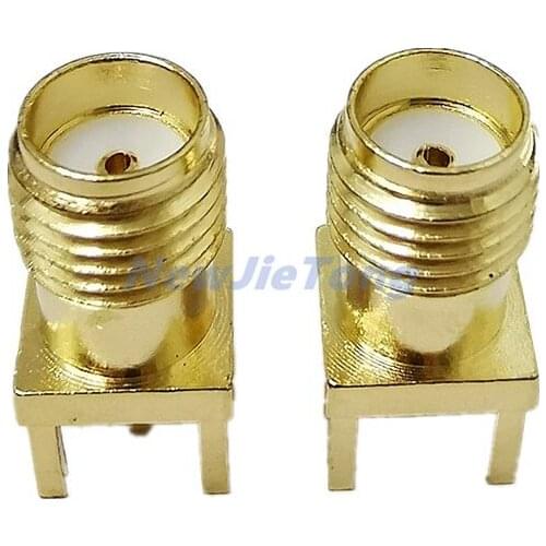 2/5/10pcs SMA Female Jack Solder Nut Edge PCB Clip Straight Mount Gold Plated RF Connector Receptacle Solder