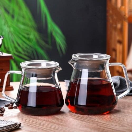 Drip Coffee Pot 300~500ml V60 Pour Over Glass Range Coffee Server TeaPot Heat-resistant Glass Can Be Directly Open Flame Heating