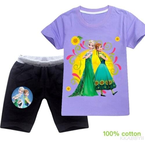 Disney Boys And Girls Costume Set Summer Kids T Shirt + Pants Sportswear Kids Costume Set