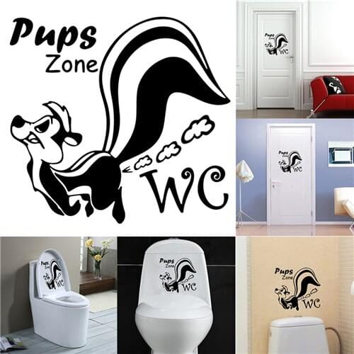 Creative Squirrel WC Toilet Wall Stickers For Bathroom Home Decor Diy Wall Decals Vinyl Mual Art Waterproof Posters Decorations