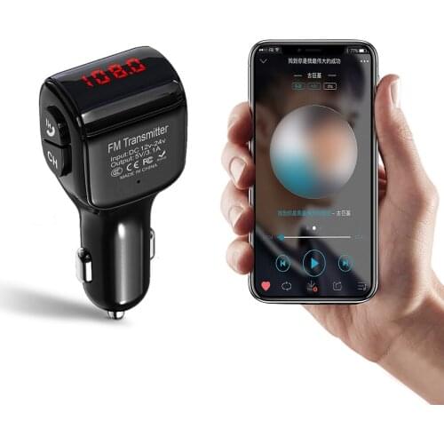 LAMJADCar MP3 Player Bluetooth FM Transmitter Kit Hands-Free 3.1A Dual USB Car Charger Smart MP3 Player Dual USB Charging