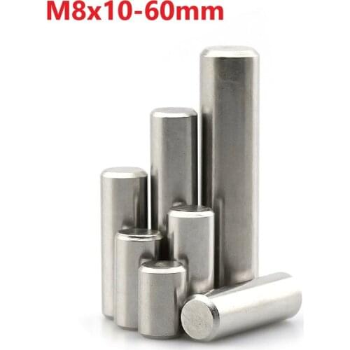 M8 Cylindrical Pin Locating Dowel 304 Stainless Steel Solid Needle Roller Thimble 8mm x 10 12 14 16 18 20 30 40 50 60mm