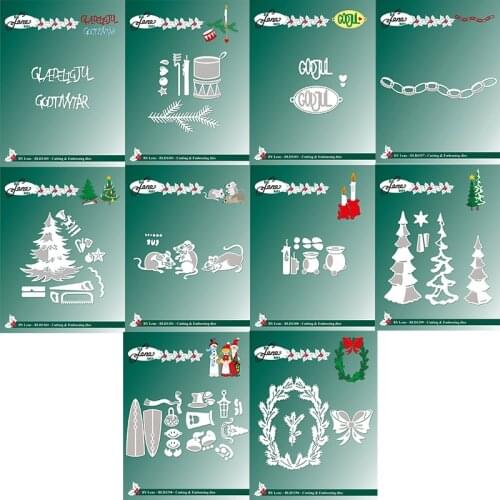 Mmao Crafts Metal Steel Cutting Dies Christmas series tree letters Stencil For DIY Scrapbooking Paper/photo Cards Embossing Dies