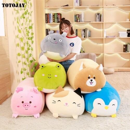 20-60CM Soft Animal Cartoon Pillow Cushion Cute Fat Dog Cat Totoro Penguin Pig Frog Plush Toy Stuffed Lovely kids Birthyday Gift