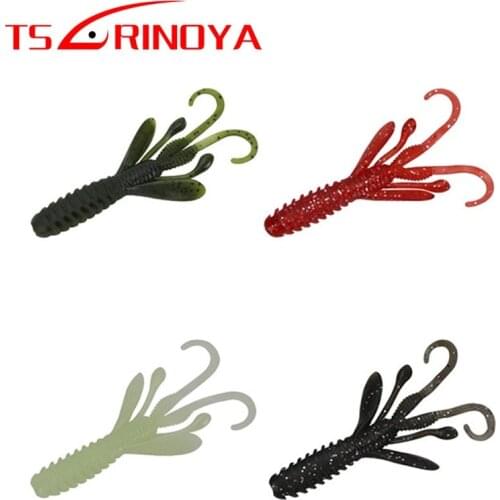 TSURINOYA 6Pcs Soft Shrimp Baits 85mm 4.5g Fishing Lure Artificial Pesca Bass Fake Baits Leurre Peche Pescaria Wobbler Soft Bait