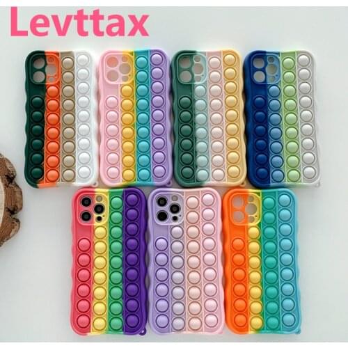 Bubble Push Het Soft Phone Case for Iphone 11 12 Pro Max Bubble Reliver Stress Silicone Cover For iphone XS XR X 8 7 plus SE2020