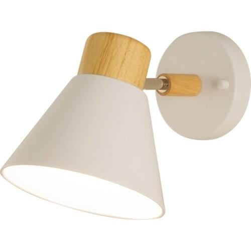 Nordic white wood bedroom wall lamps modern study aisle luxury living room bedside balcony reading wall sconces lights fixtures