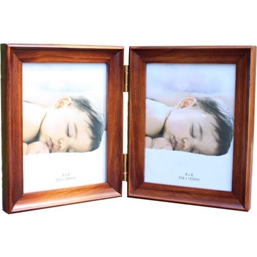 Newly Free standing Double Solid Wood Wooden Photo Frame with Double Frames WP030