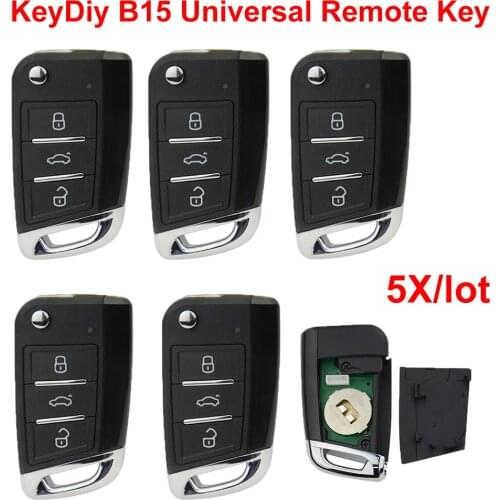 Okeytech 5PCS/LOT Universal KD Key Remote Control Auto Car Key B15 Keydiy MQB Style For Keydiy KD900 URG200 KD-X2 Key Programmer