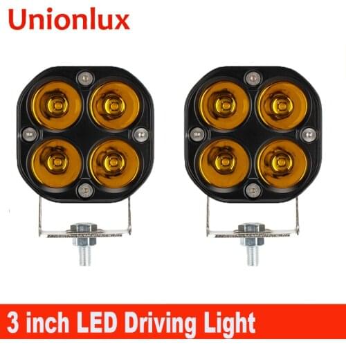 Pair 3" Led Spot Work Light Amber Fog Lights 3inch 20W Yellow Driving Offroad 4X4 4WD Led Spotlight for Truck Car Motorcycle