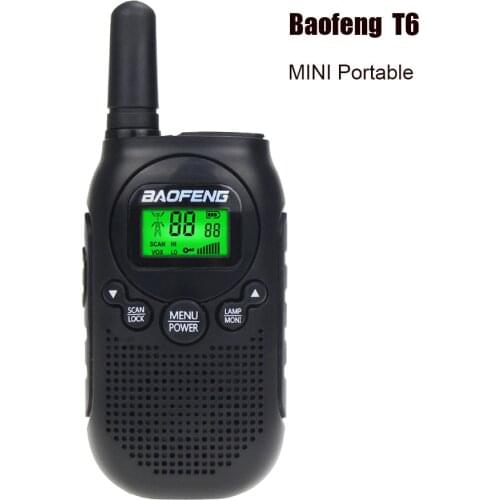 Baofeng BF-T6 Kids Walkie Talkie Mini Portable Two Way Radio 0.5W FRS PMR Handheld Interphone Ham Radio Transceiver comunicador
