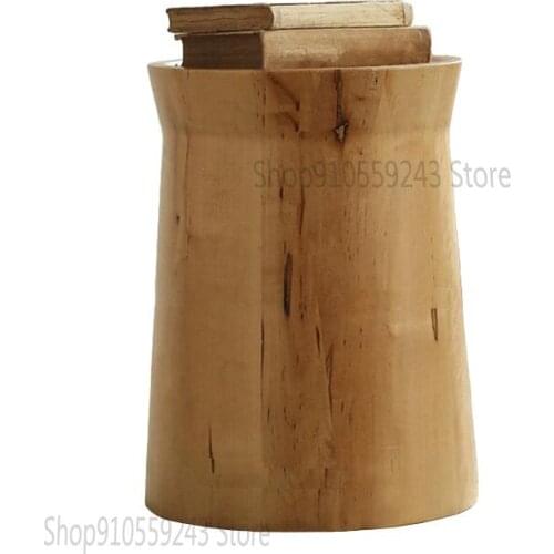 Nordic Solid Wood Side Table Simple Modern Sofa Round Corner Table Creative Wooden Pile Homestay Designer Log Small Side Table