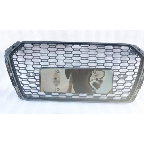 For RS4 Style Front Sport Hex Mesh Honeycomb Hood Grill Gloss Black for Audi A4/S4 B9 2017-2018 car accessories