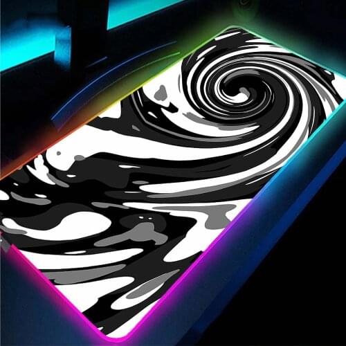 RGB Personalized Striped Mouse Pad Xxl Four USB Port Wired Luminous TypeC Port Notebook Mini Computer Keyboard Desk Mat Mousepad